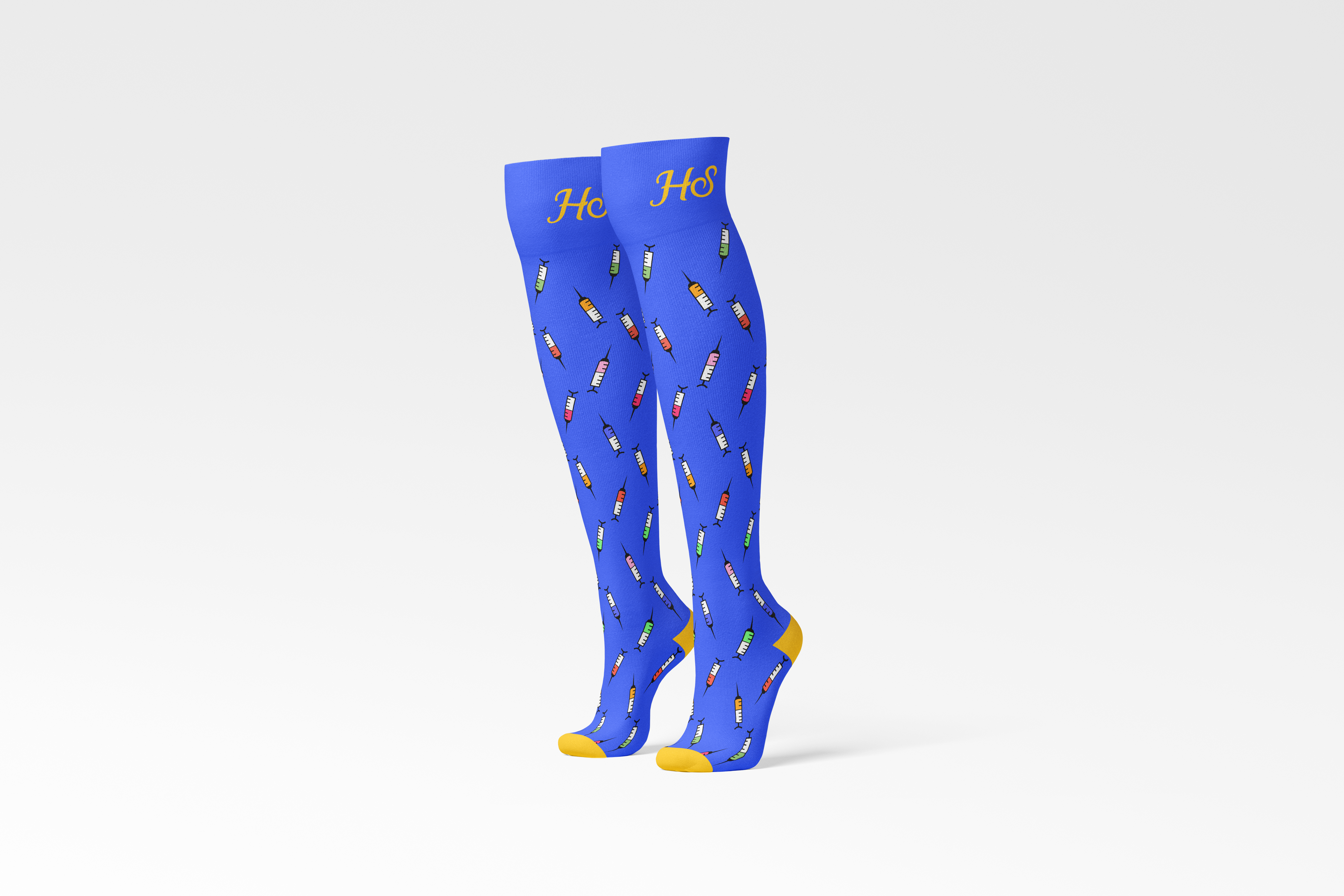 Compression Syringe Socks - Blue Edition