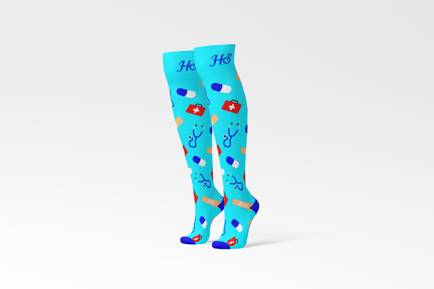 Compressie Verpleegkundige Sok - Blauw