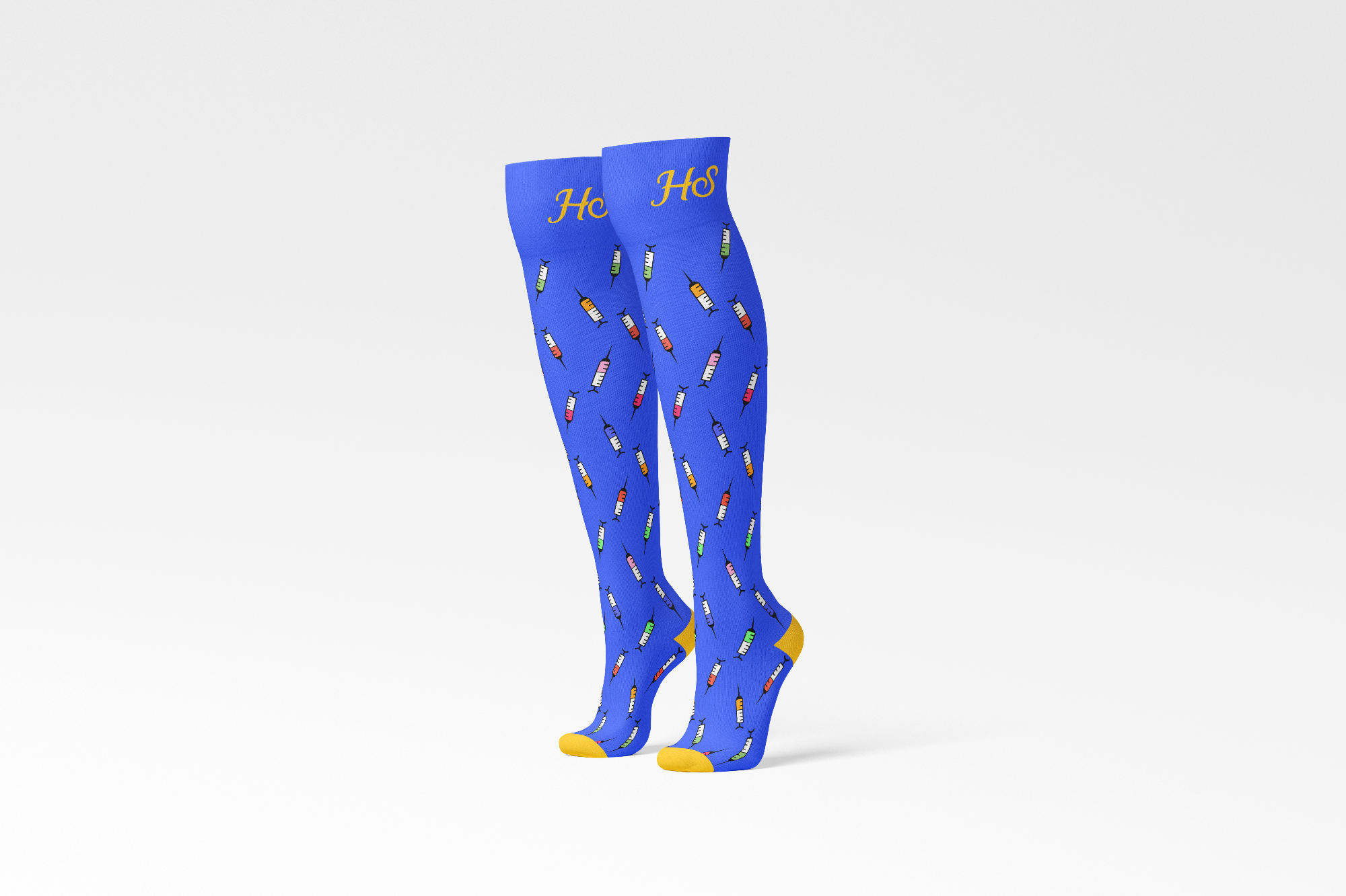 Compression Syringe Socks - Blue Edition